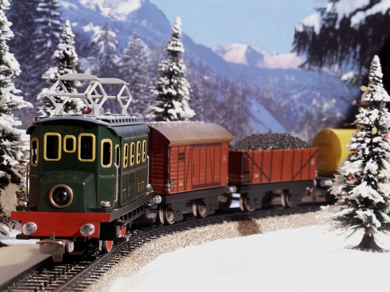 Kalėdos, Traukinys, Modelio Traukinys, Žiema, Geležinkelis, Žaislai, Lakštas, Nostalgiškas, Kalėdų Motyvas, Kalėdų Sveikinimas