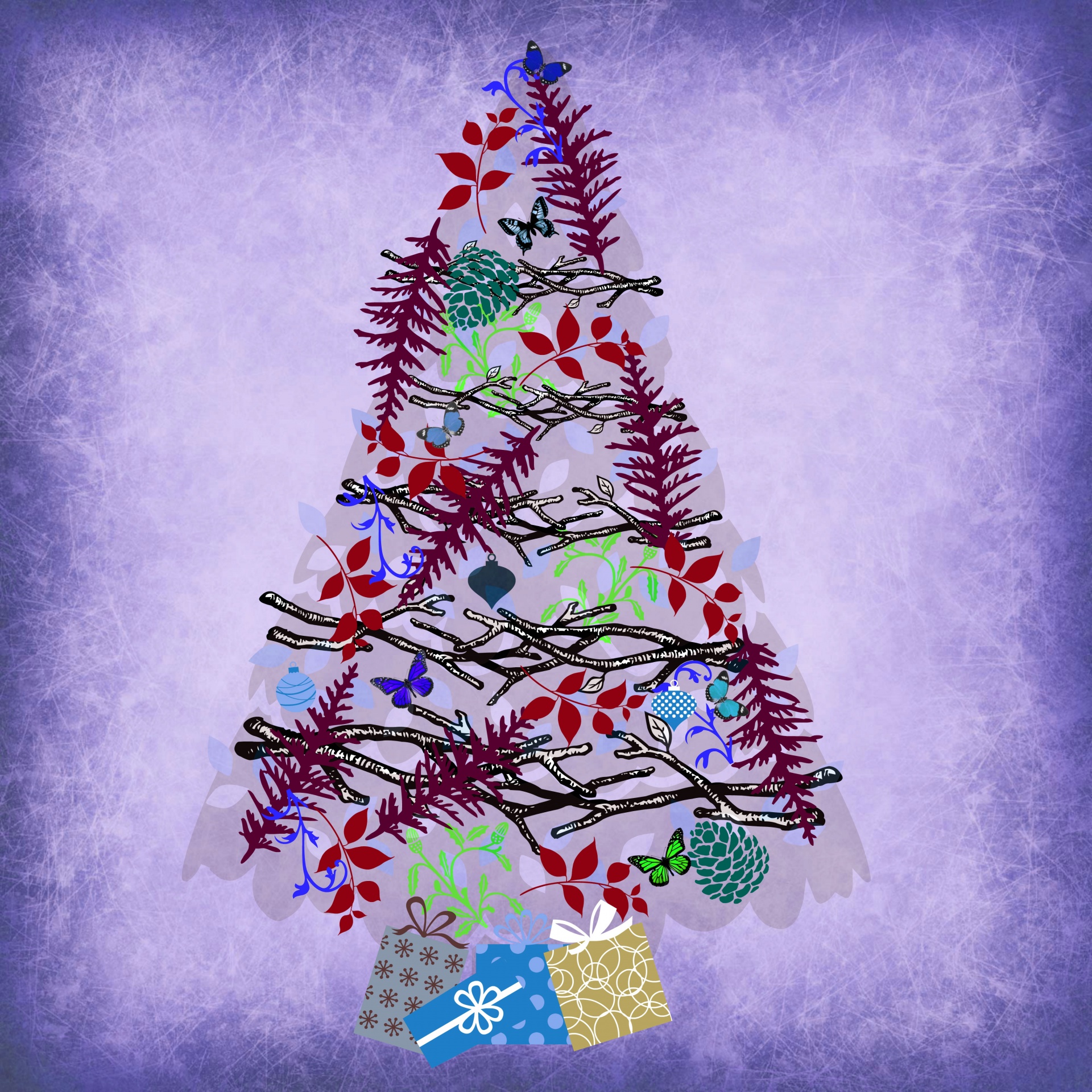 Kalėdos,  Xmas,  Violetinė,  Medis,  Kalėdos & Nbsp,  Medis,  Šventė,  Ornamentas,  Piešimas,  Vaizdas