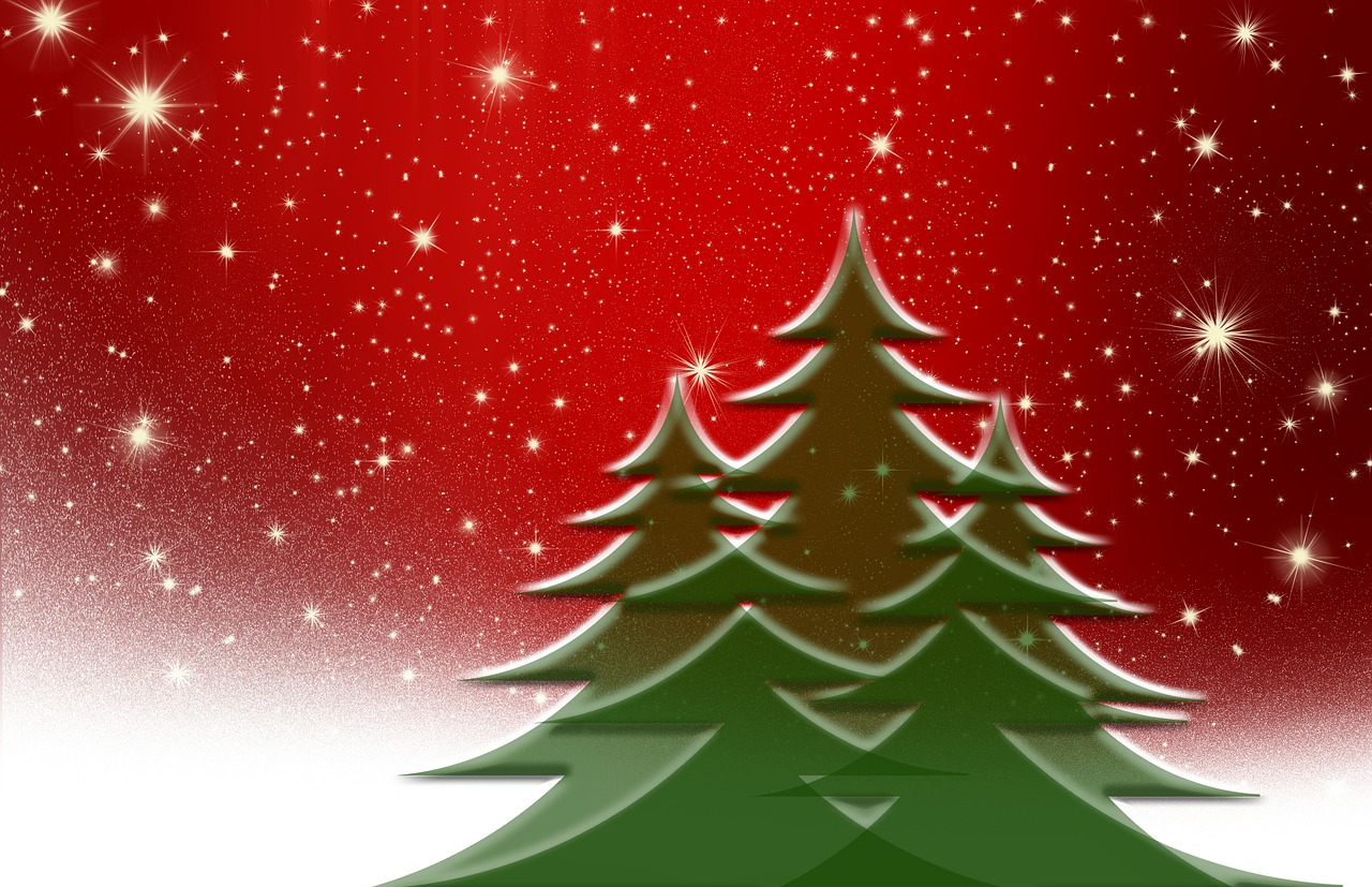 Kalėdų Eglutė, Raudona, Balta, Sniegas, Siluetas, Kalėdos, Festivalis, Kalėdų Senelis, Atmosfera, Gruodžio Mėn .
