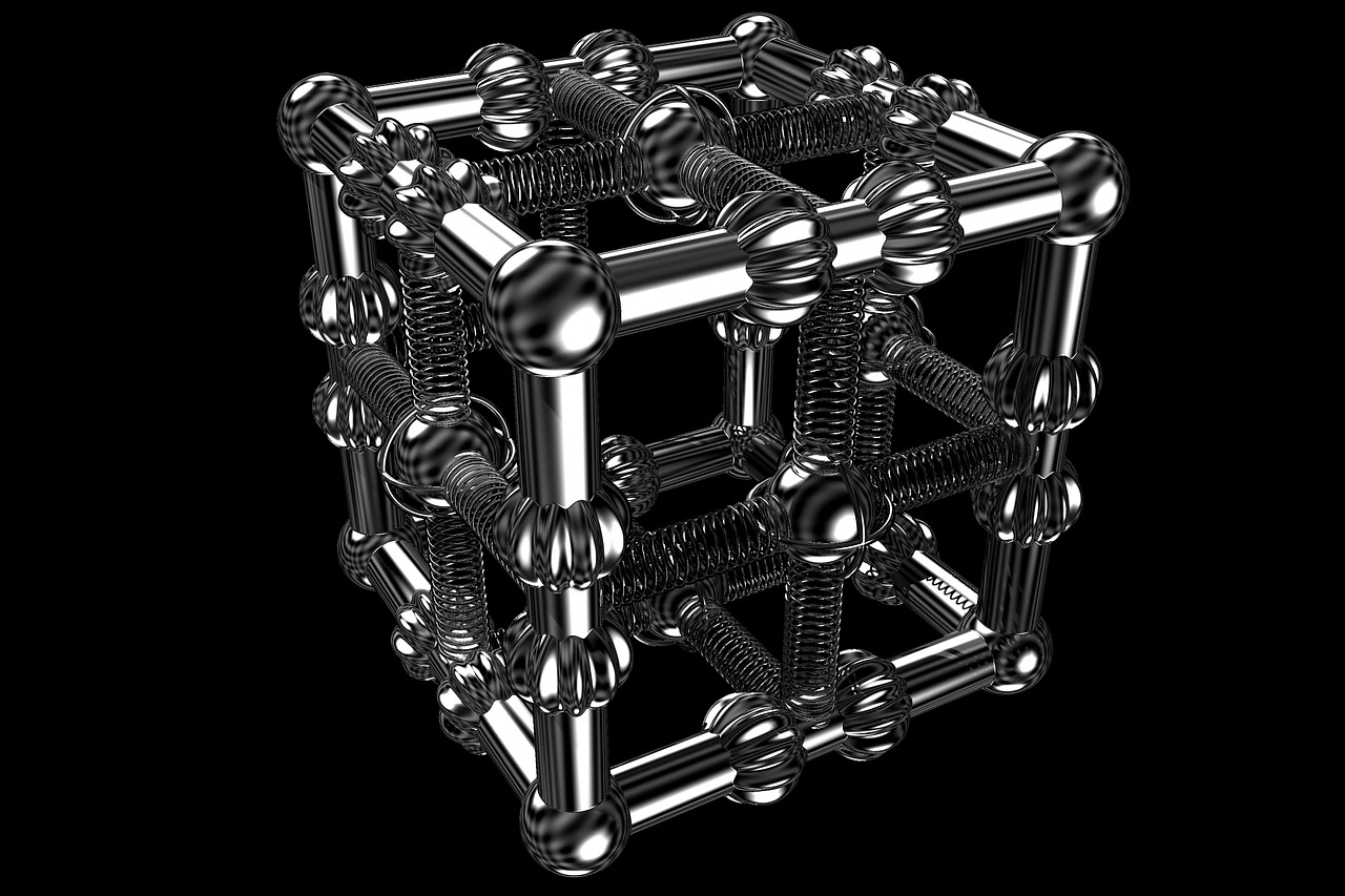 Chromas, Metalas, Kubiniai, Metalinis, Ryšys, Baras, Rutulys, Geometrija, Nemokamos Nuotraukos,  Nemokama Licenzija