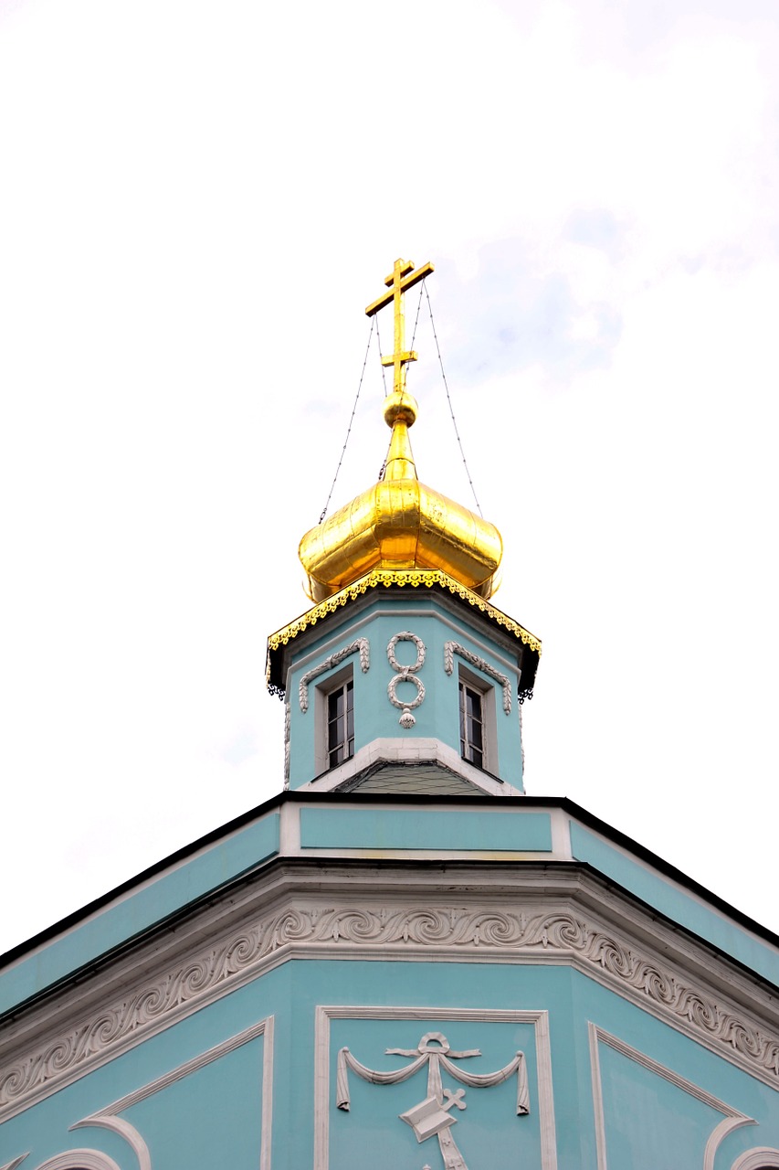 Bažnyčia, Auksinis, Kupolas, Rusija, Moscow, Ortodoksas, Rusų Ortodoksų Bažnyčia, Istoriškai, Vienuolynas, Bokštas