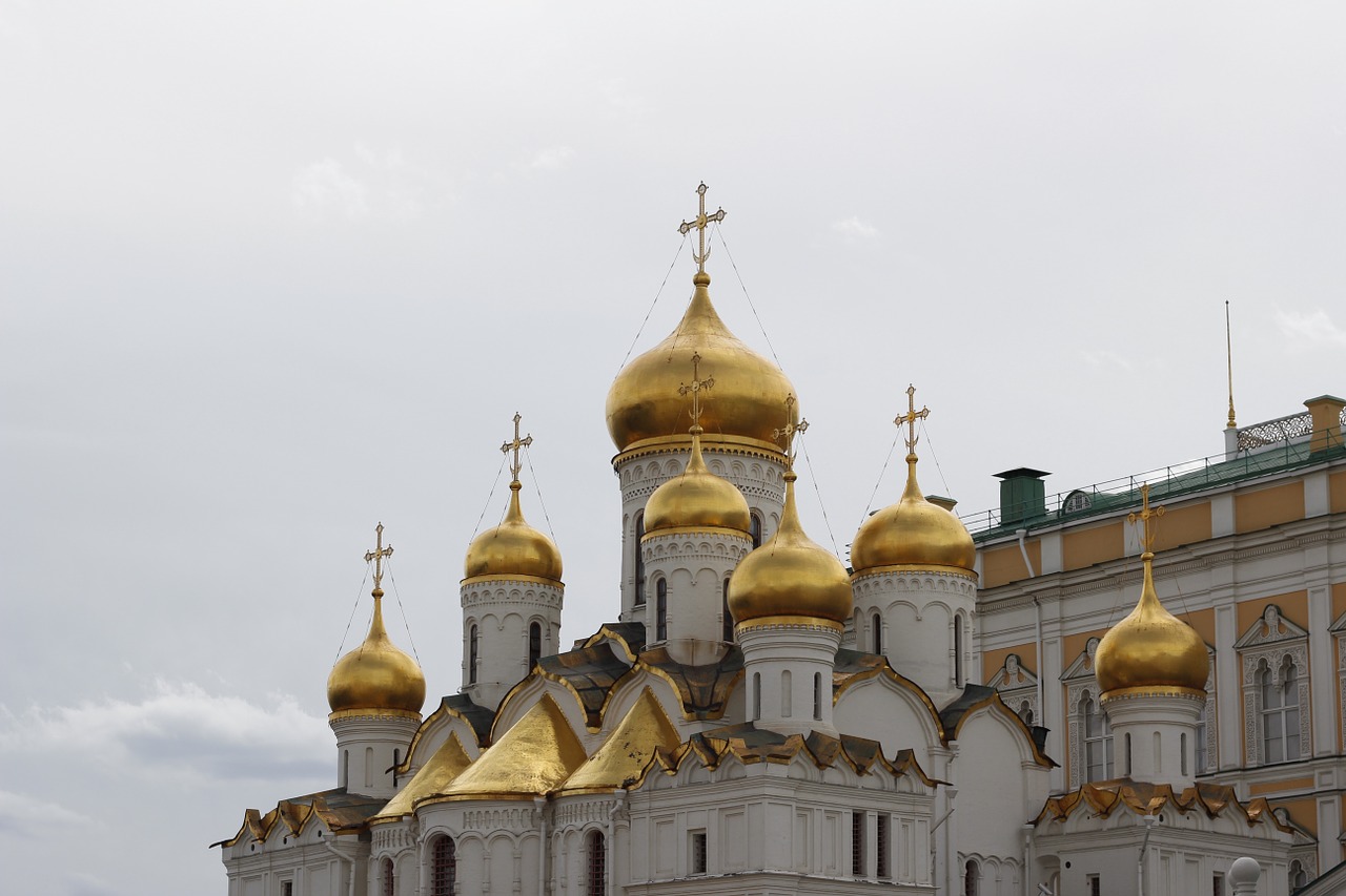 Bažnyčia, Auksinis, Kupolas, Rusija, Moscow, Ortodoksas, Rusų Ortodoksų Bažnyčia, Istoriškai, Vienuolynas, Bokštas