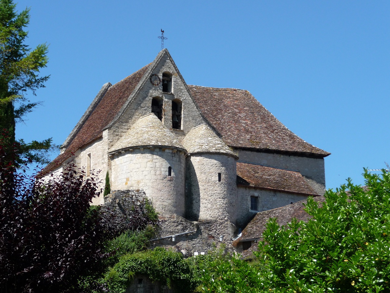 Bažnyčia, France, Romaneškos Architektūros, Creysse, Dordogne, Nemokamos Nuotraukos,  Nemokama Licenzija