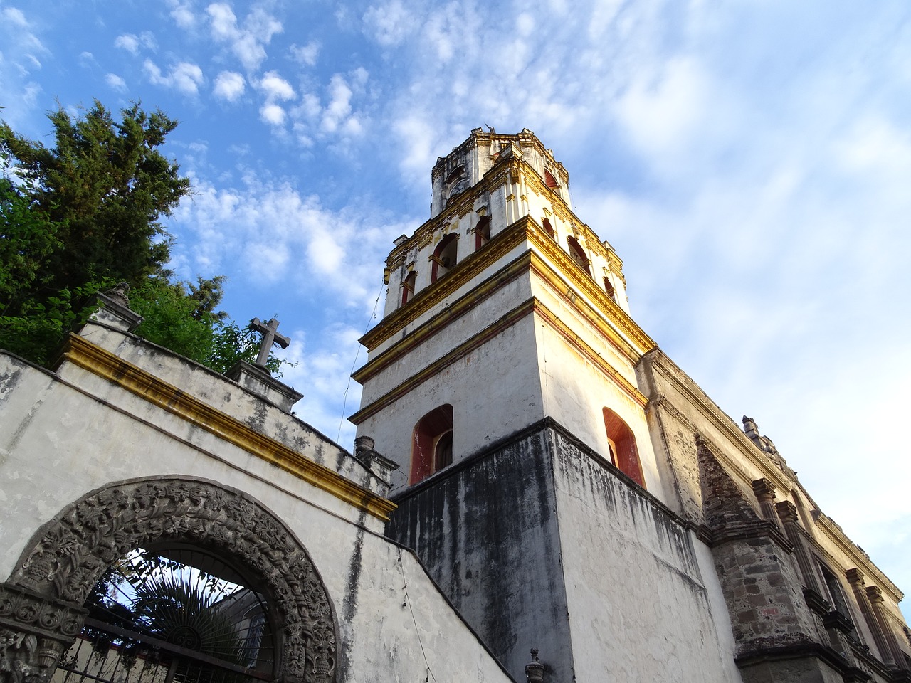 Bažnyčia, Atrium, Coyoacán, Meksikas, Federalinis Rajonas, Df, Pastatai, Architektūra, Lankas, Fasadas