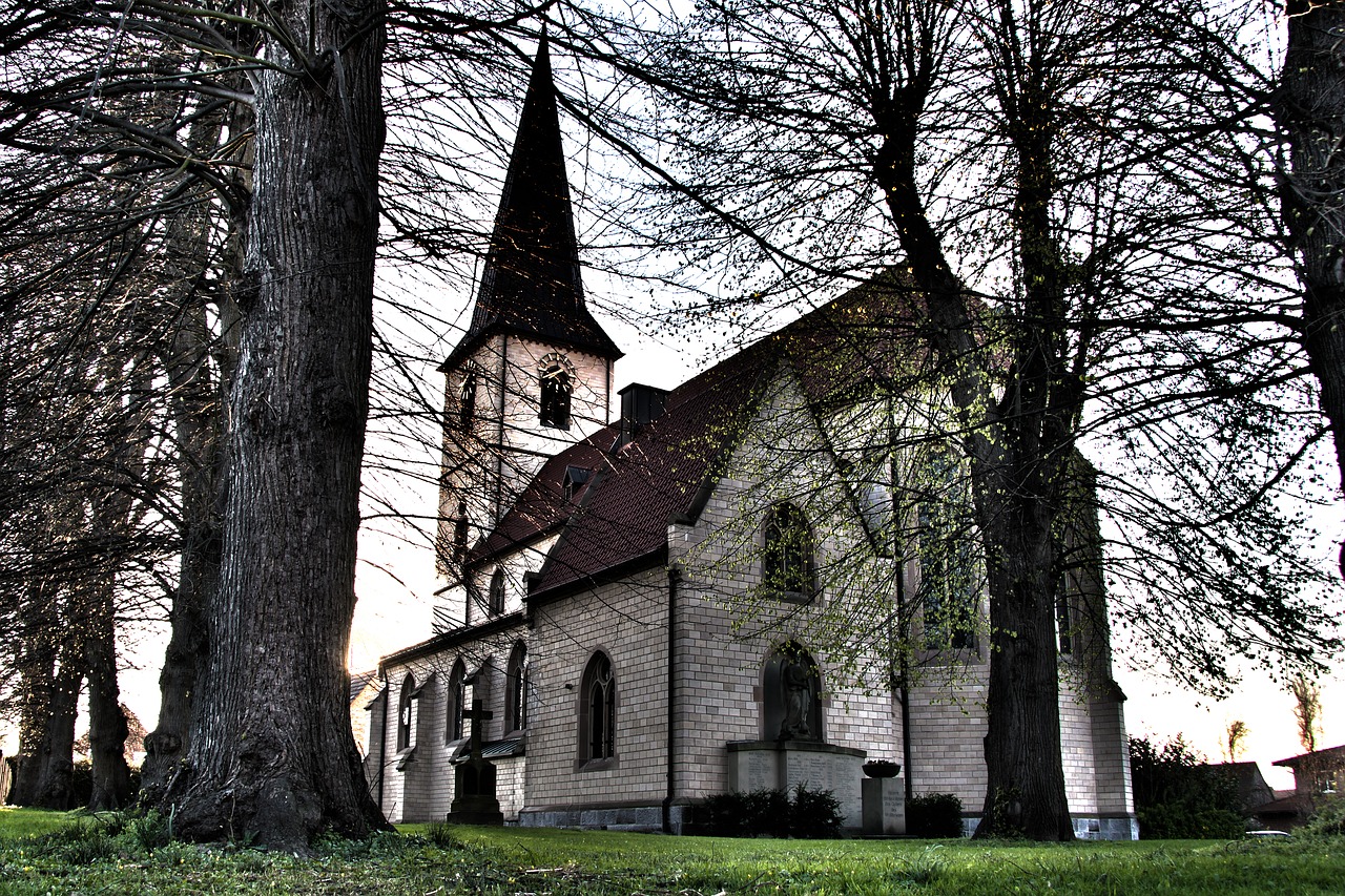 Bažnyčia, Hdr, Kaimas, Medžiai, Abendstimmung, Religija, Nemokamos Nuotraukos,  Nemokama Licenzija