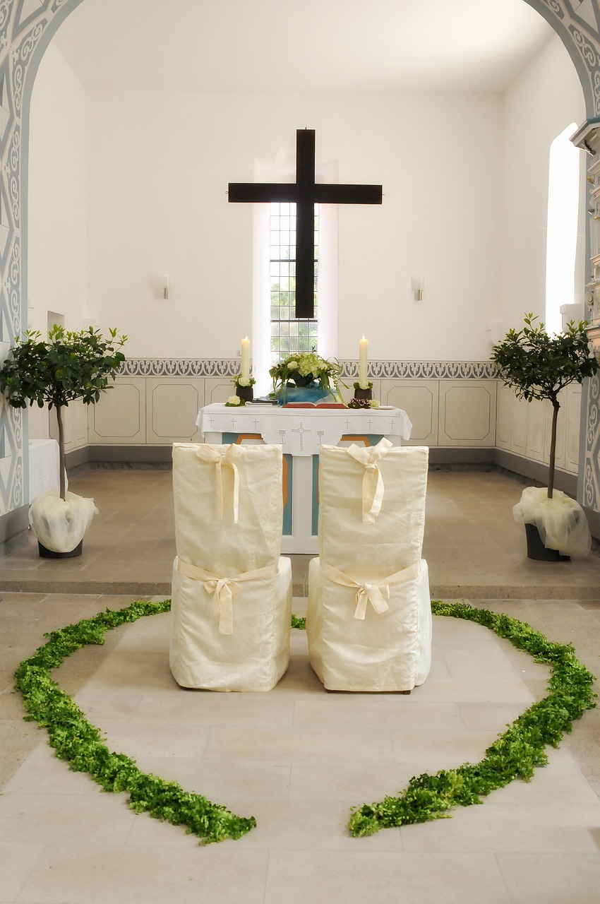 Bažnyčia, Vestuvės, Altorius, Kirsti, Interjeras, Religija, Krikščionis, Vestuvinis Altar, Vestuvių Dekoravimas, Nemokamos Nuotraukos