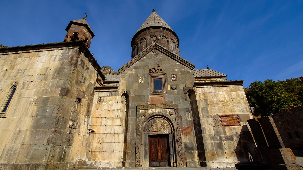Bažnyčia, Vienuolynas, Durys, Įėjimas, Portalas, Astvatsatsin, Geghardas, Armėnija, Religija, Senas
