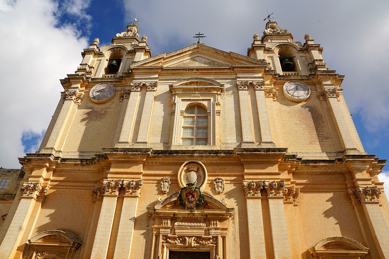 Bažnyčia, Malta, Mdina, Architektūra, Katedra, Religija, Tikėjimas, Šventas, Sala, Bokštas