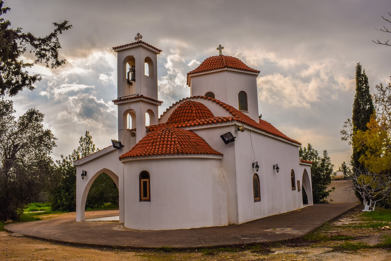 Bažnyčia, Peizažas, Kaimas, Kipras, Architektūra, Religija, Krikščionybė, Ortodoksas, Archangelas Gabriel, Paralimni