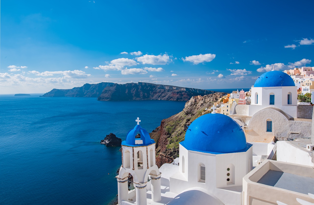 Bažnyčia, Santorini, D, Graikija, Sala, Graikų Kalba, Architektūra, Kraštovaizdis, Oia, Ciklai