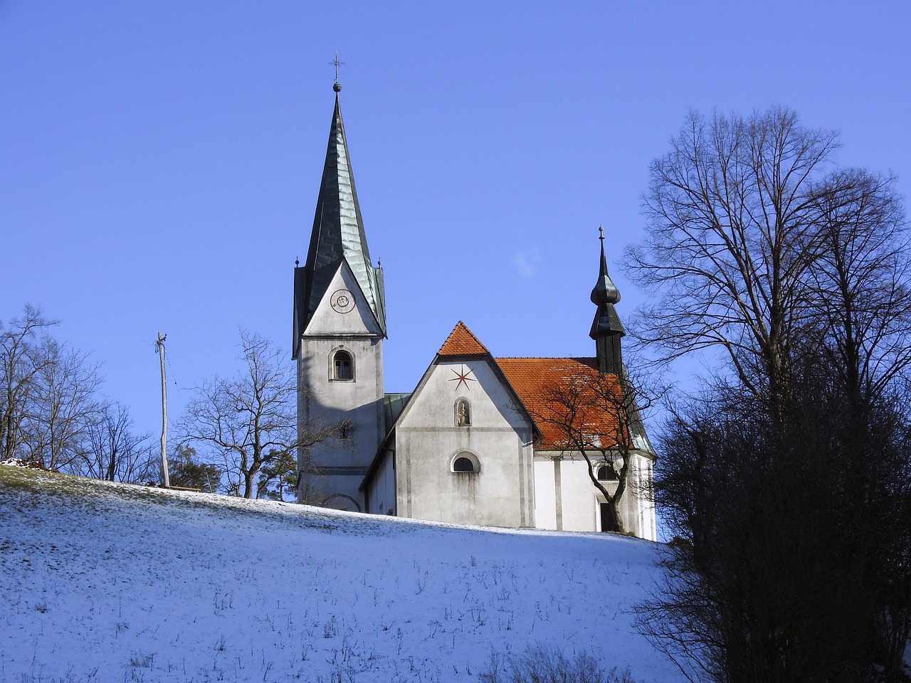 Bažnyčia, Sniegas, Žiema, Kraštovaizdis, Architektūra, Pastatas, Scena, Krikščionis, Šalis, Kaimas