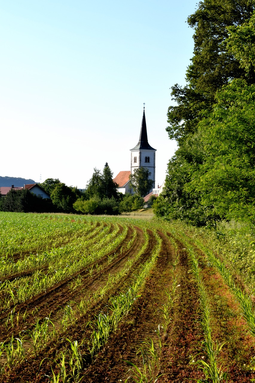 Bažnyčia, Kaimas, Žalias, Šalis, Rual, Kaimas, Žemdirbystė, Nemokamos Nuotraukos,  Nemokama Licenzija