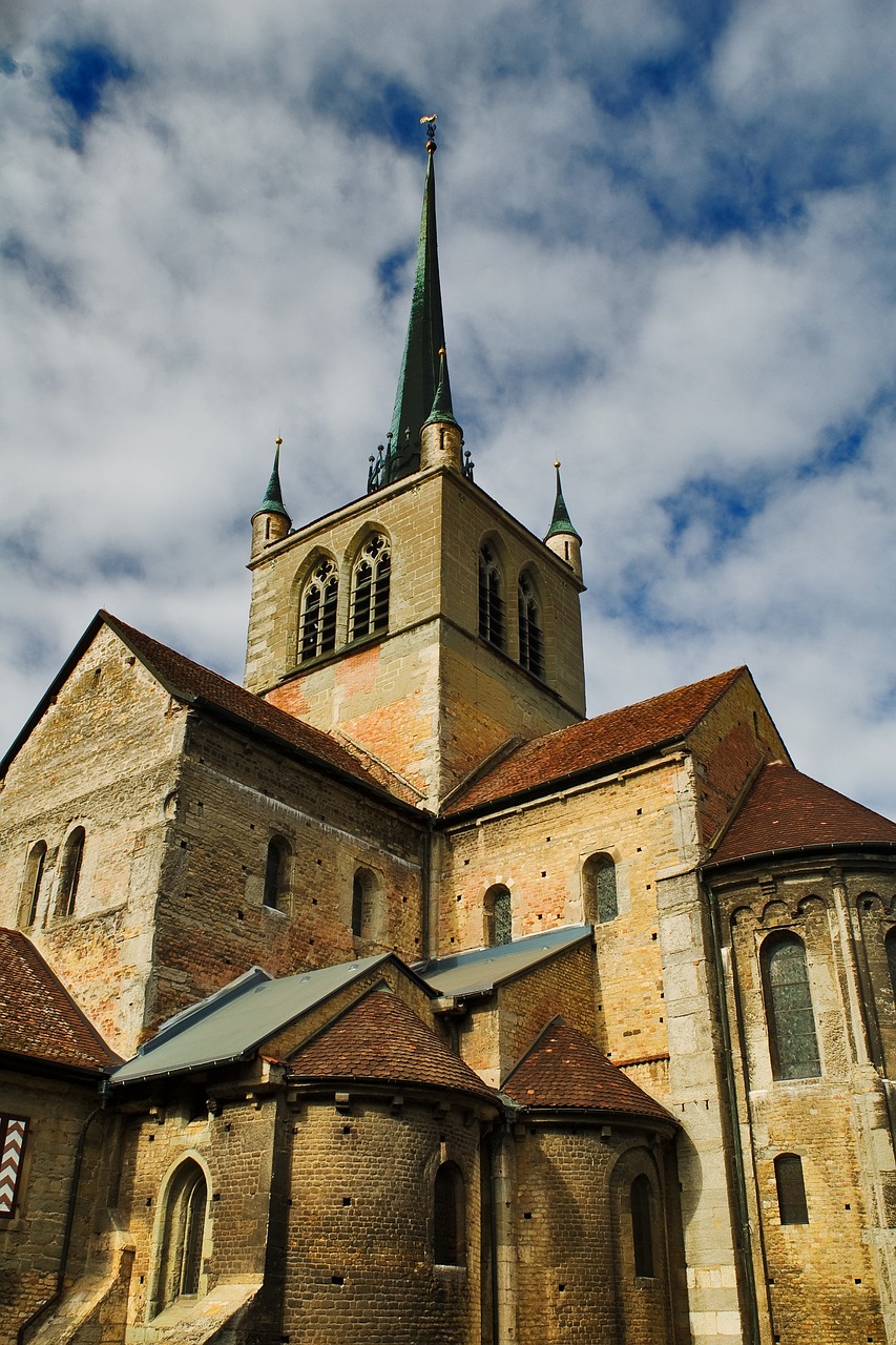 Bažnyčia, Payerne, Romanesque, Šveicarija, Abatija, Senas, Architektūra, Viduramžiai, Dangus, Nemokamos Nuotraukos