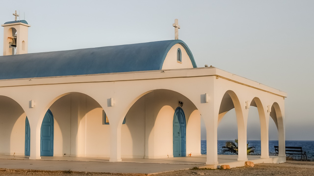 Bažnyčia, Ortodoksas, Religija, Krikščionybė, Architektūra, Mėlyna Ir Balta, Sala, Viduržemio Jūros, Vasara, Popietė