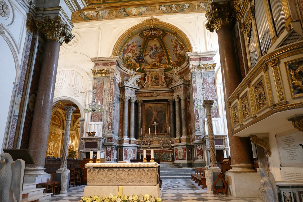 Bažnyčia, Dom, Katedra, Altorius, Barokas, Katalikų, Krikščionybė, Architektūra, Amalfi, Italy