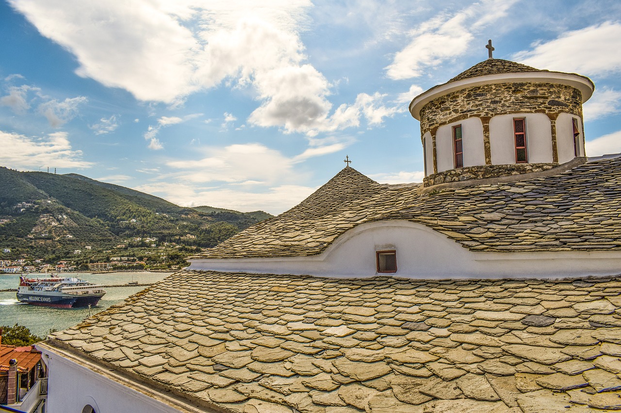 Bažnyčia, Kupolas, Ortodoksas, Religija, Krikščionybė, Sala, Graikų Kalba, Sporadai, Viduržemio Jūros, Architektūra