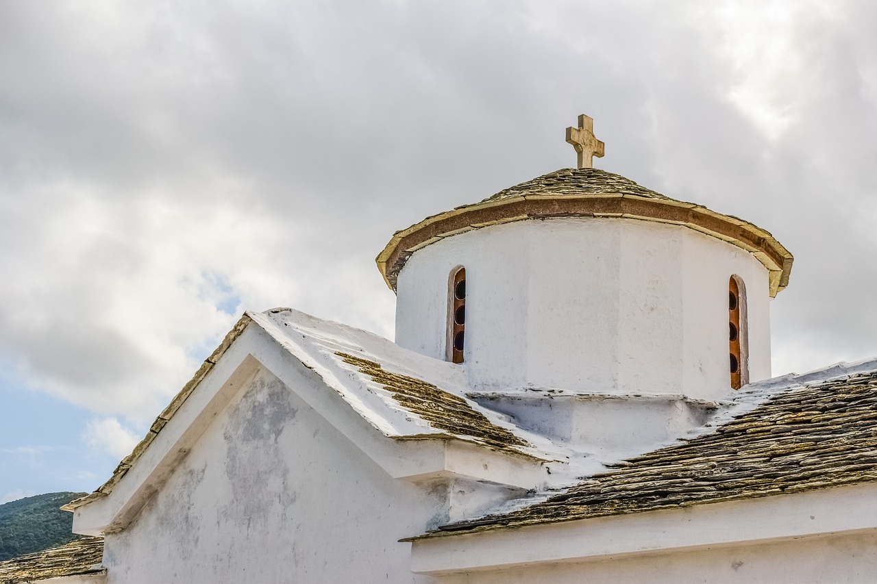 Bažnyčia, Ortodoksas, Religija, Krikščionybė, Architektūra, Kupolas, Dangus, Debesys, Skopelos, Graikija