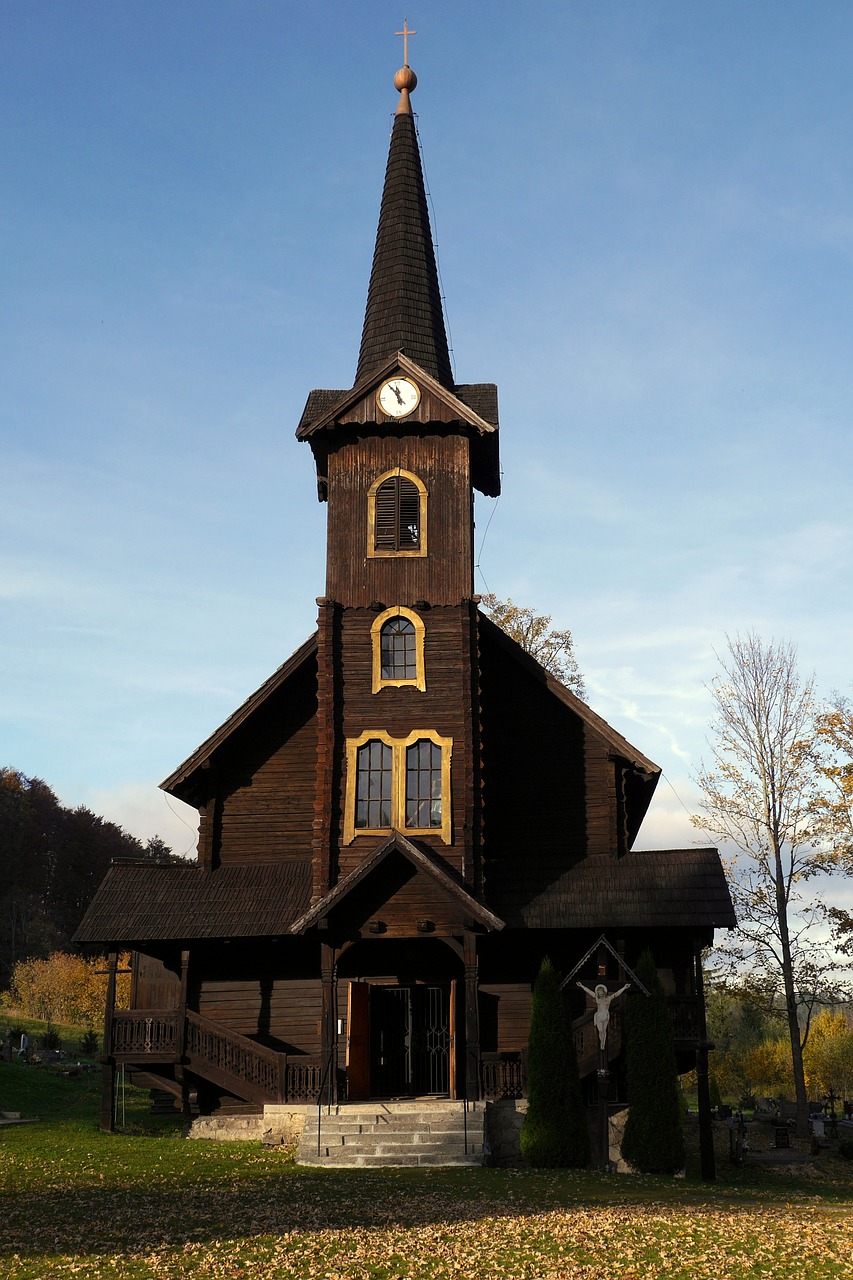 Bažnyčia, Ruduo, Slovakija, Šalis, Gamta, Medis, Tatry, Medinis, Tatranská Javorina, Medinė Bažnyčia Svedj Anna