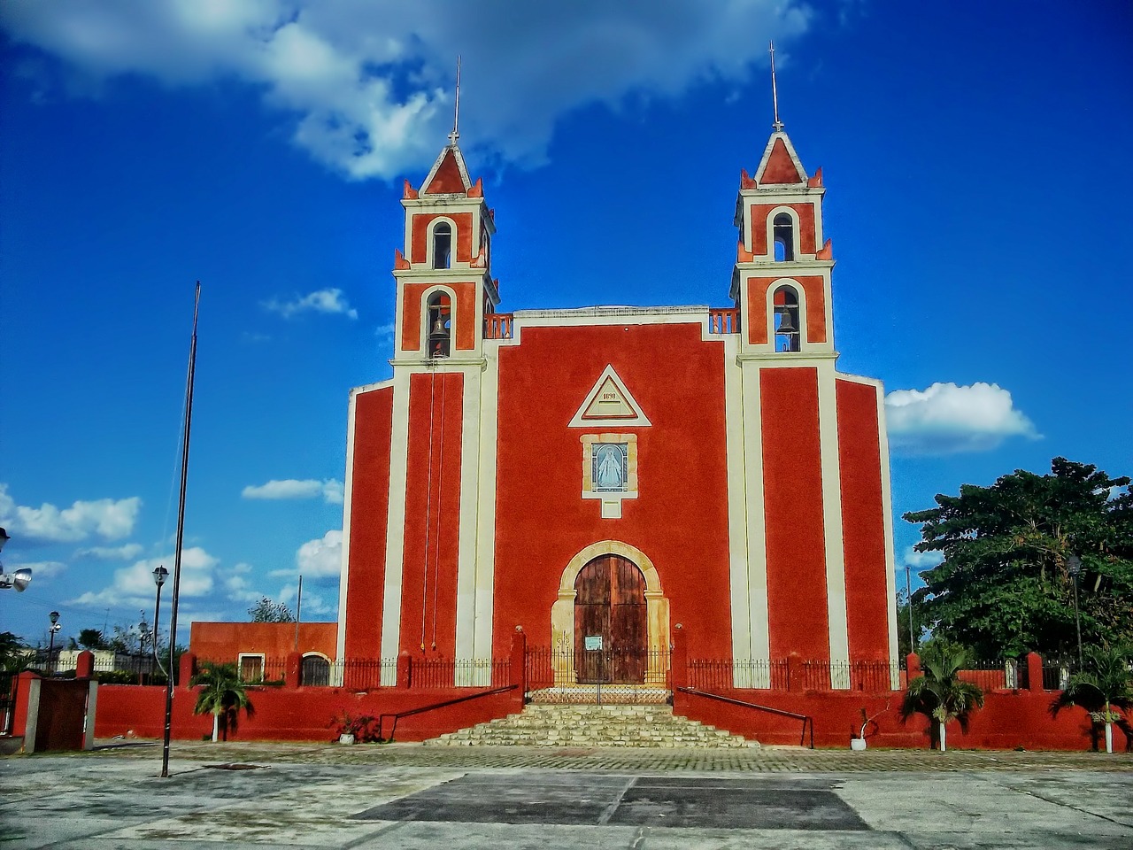 Bažnyčia, Tikėjimas, Religija, Architektūra, Hdr, Dangus, Debesys, Yukatanas, Meksika, Nemokamos Nuotraukos