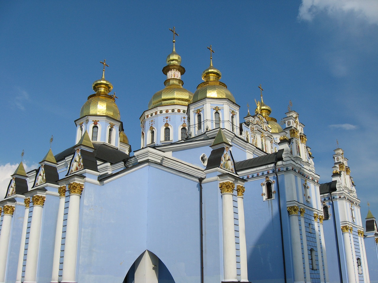 Bažnyčia, Dangus, Ortodoksas, Religija, Šventykla, Architektūra, Ukraina, Debesys, Kirsti, Ortodoksija
