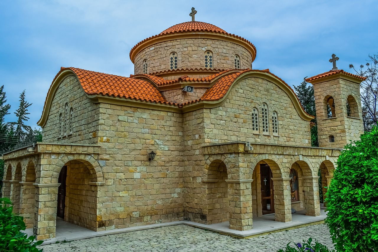 Bažnyčia,  Ortodoksas,  Religija,  Architektūra,  Kelionė,  Vienuolynas,  Eksterjeras,  Krikščionybė,  Ayios Georgios Alamanos,  Kipras