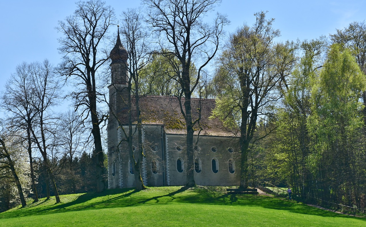 Bažnyčia,  Koplyčia,  J. Užraktas,  Ilmmünster,  Žiemos,  Maža Bažnyčia,  Smaigalys,  Kraštovaizdis,  Dangus,  Debesys