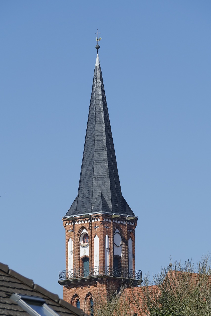 Bažnyčia,  Architektūra,  Religija,  Yra,  Spire,  Bokštas,  Wustrow,  Dangus,  Kelionė,  Statyba