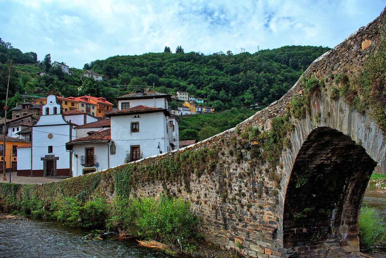 Bažnyčia,  Tiltas,  Upė,  Kraštovaizdis,  Asturias,  Ispanija, Nemokamos Nuotraukos,  Nemokama Licenzija