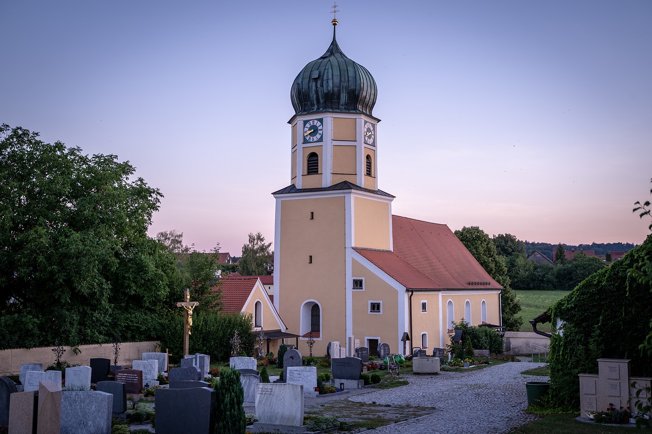 Bažnyčia,  Kapinės,  Kaimas Bažnyčia,  Vakarą Saulė,  Katalikų,  Krikščionių,  Kapai,  Religija,  Architektūra,  Kirsti