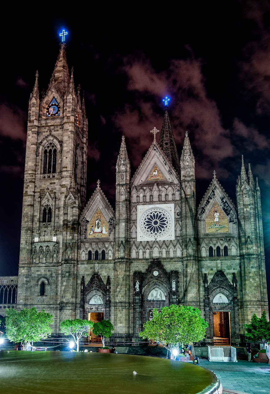 Bažnyčia, Naktinė Fotografija, Pastatai, Šventyklos, Guadalajara, Katalikų, Bokštas, Architektūra, Naktis, Nemokamos Nuotraukos