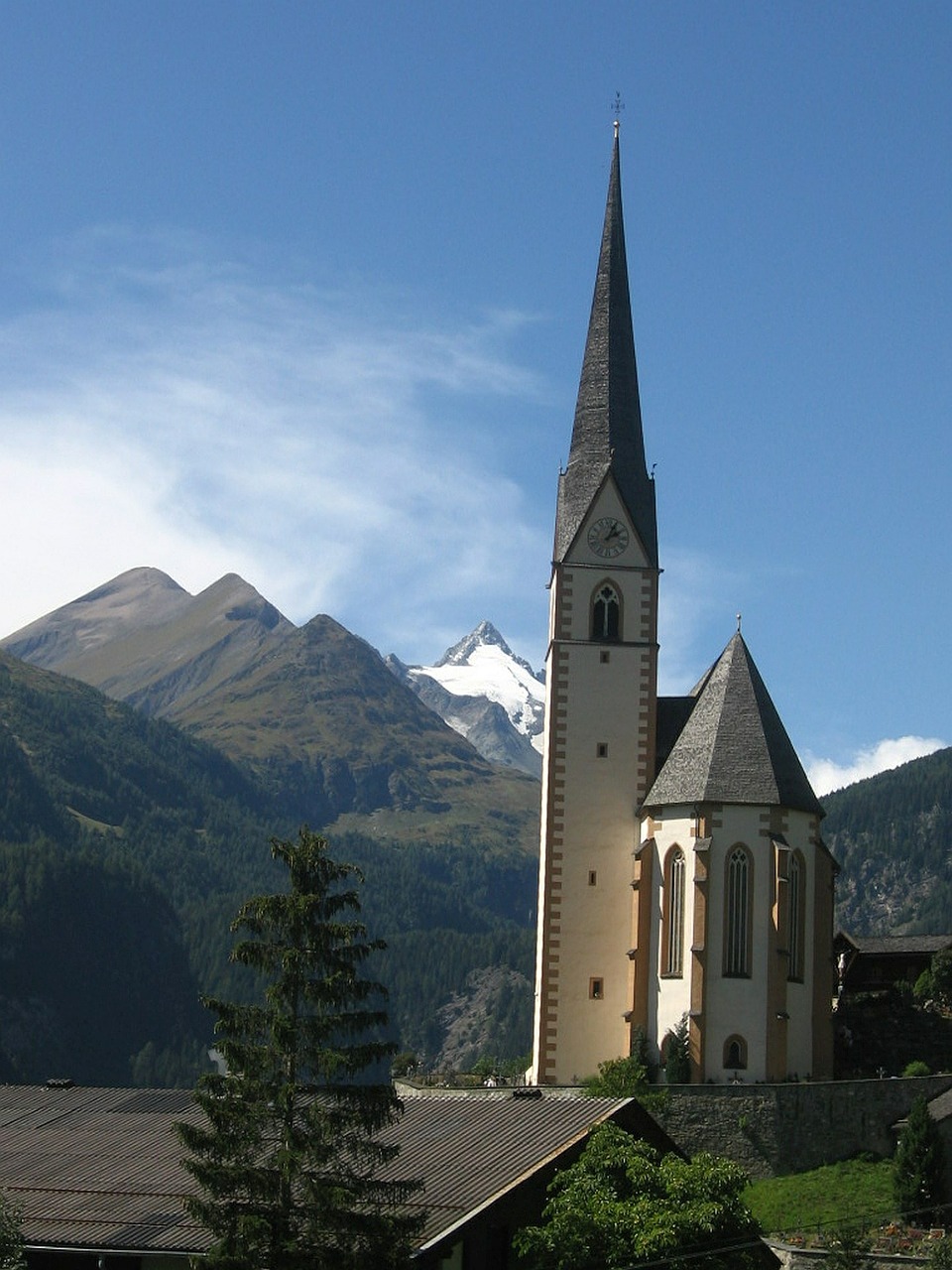 Bažnyčia, Kalnai, Šventas Kraujas, Grossglockner, Bokštas, Karintija, Alpių, Pastatas, Austria, Kraštovaizdis