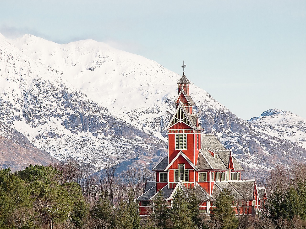 Bažnyčia, Taksnes, Norvegija, Lofoten, Kalnas, Nemokamos Nuotraukos,  Nemokama Licenzija