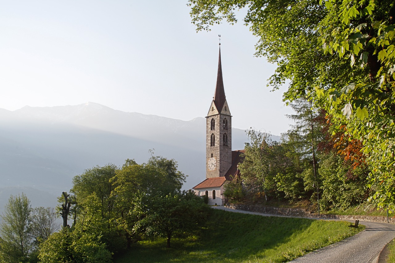 Bažnyčia,  Barokas,  Krikščionybė,  Katalikų,  Religija,  Kalnas,  Kraštovaizdis,  South Tyrol,  Bokštas,  Pastatas