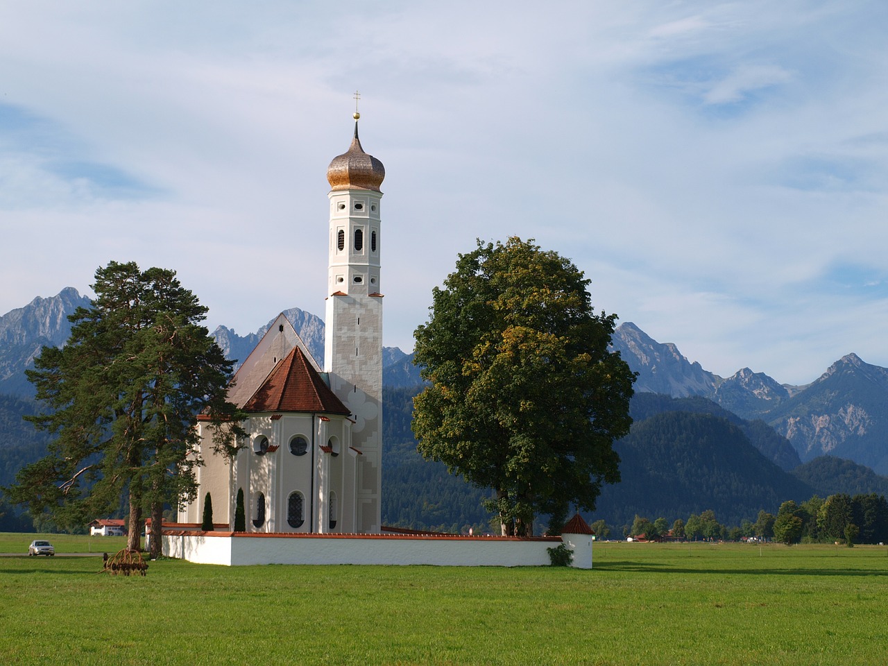 Bažnyčia,  St Coloman,  Schwangau,  Allgäu,  Füssen,  Bavarija,  Alpių,  Kalnai, Nemokamos Nuotraukos,  Nemokama Licenzija