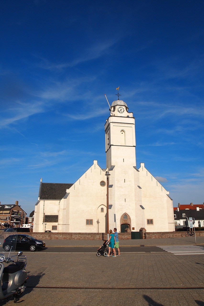 Bažnyčia, Balta Bažnyčia, Reformuota Bažnyčia, Katwijk, Nemokamos Nuotraukos,  Nemokama Licenzija