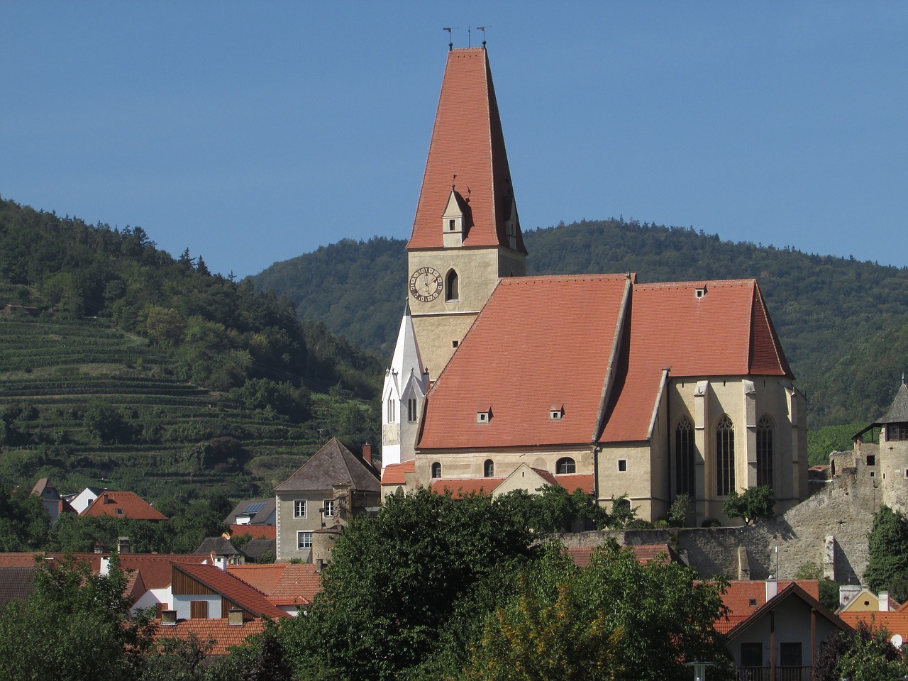 Bažnyčia, Danubės Slėnis, Wachau, Upės Kraštovaizdis, Austria, Nemokamos Nuotraukos,  Nemokama Licenzija
