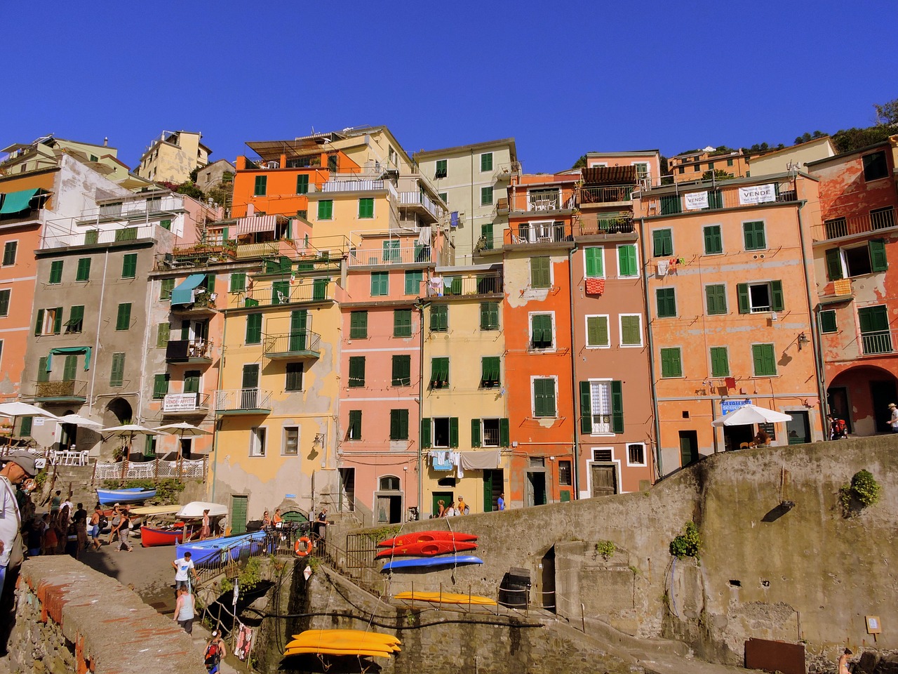 Cinque Terre, Vernazza, Ligurija, Vanduo, Jūra, Kraštovaizdis, Spalvos, Italy, Spalvinga, Nemokamos Nuotraukos