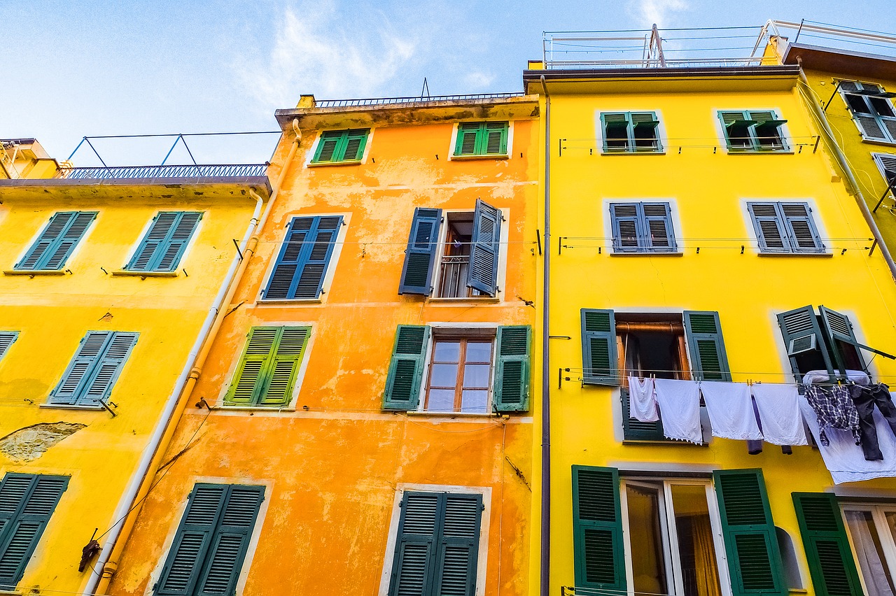 Cinque Terre, Manarola, Kaimas, Fasadas, Pastatas, Viduržemio Jūros, Kranto, Spalvinga, Ligurija, Italy