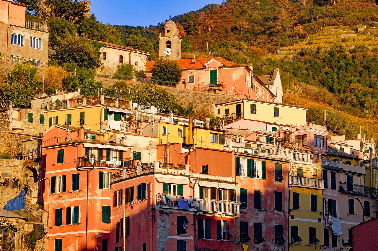 Cinque Terre, Vernazza, Kaimas, Viduržemio Jūros, Kranto, Kraštovaizdis, Ligurija, Italy, Spalvinga, Nemokamos Nuotraukos