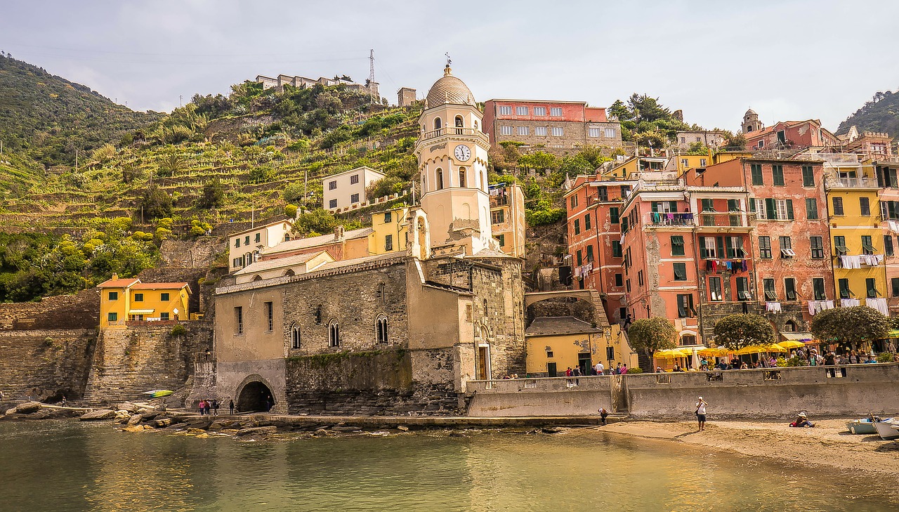 Cinque Terre, Italy, Papludimys, Amalfi Pakrantė, Pastatai, Vaizdingas, Kranto Linija, Pakrantė, Vandenynas, Pajūryje