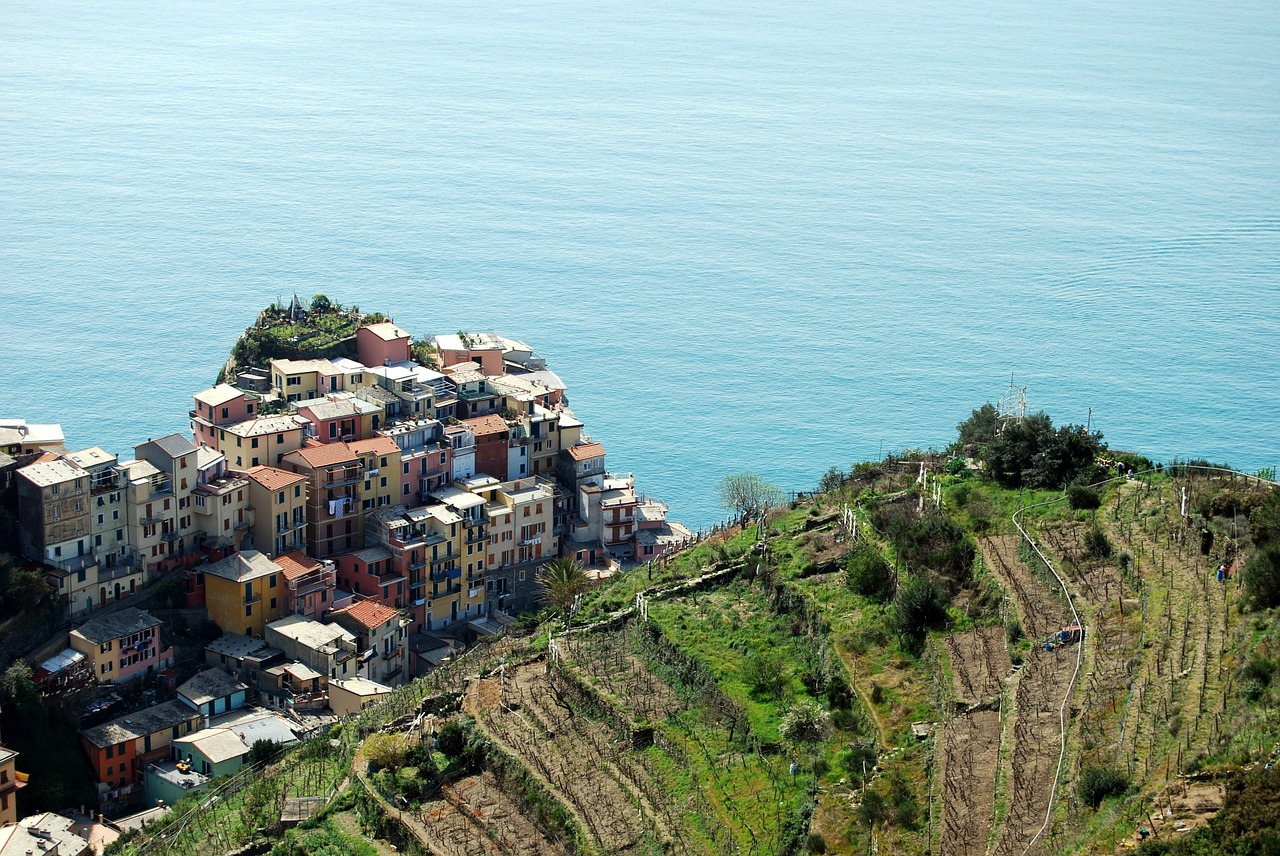 Cinque Terre, Ligurija, Namai, Jūra, Kalnas, Žalias, Dangus, Manarola, Nemokamos Nuotraukos,  Nemokama Licenzija