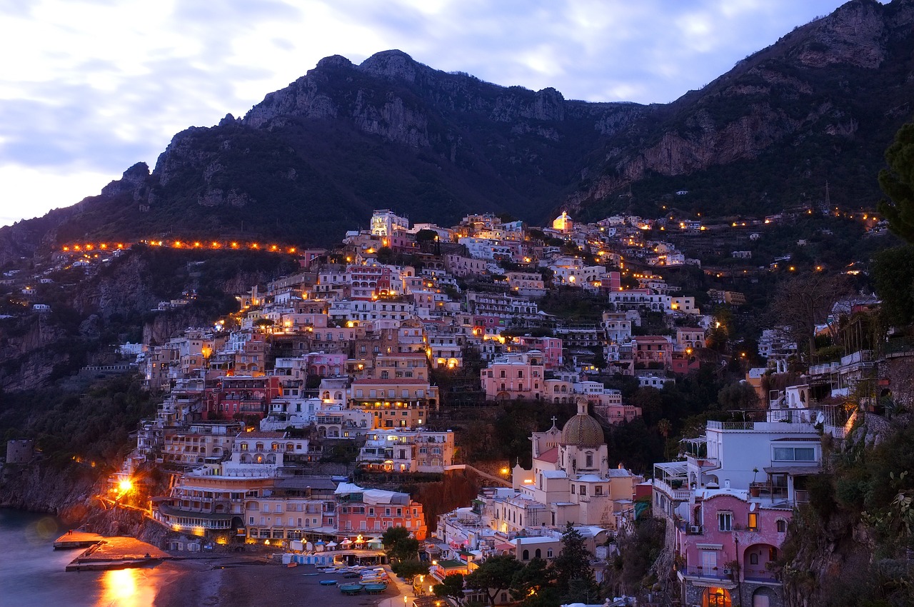 Cinque Terre, Kaimas, Naktis, Apšviestas, Italy, Viduržemio Jūros, Kranto, Turizmas, Miestas, Spalvinga
