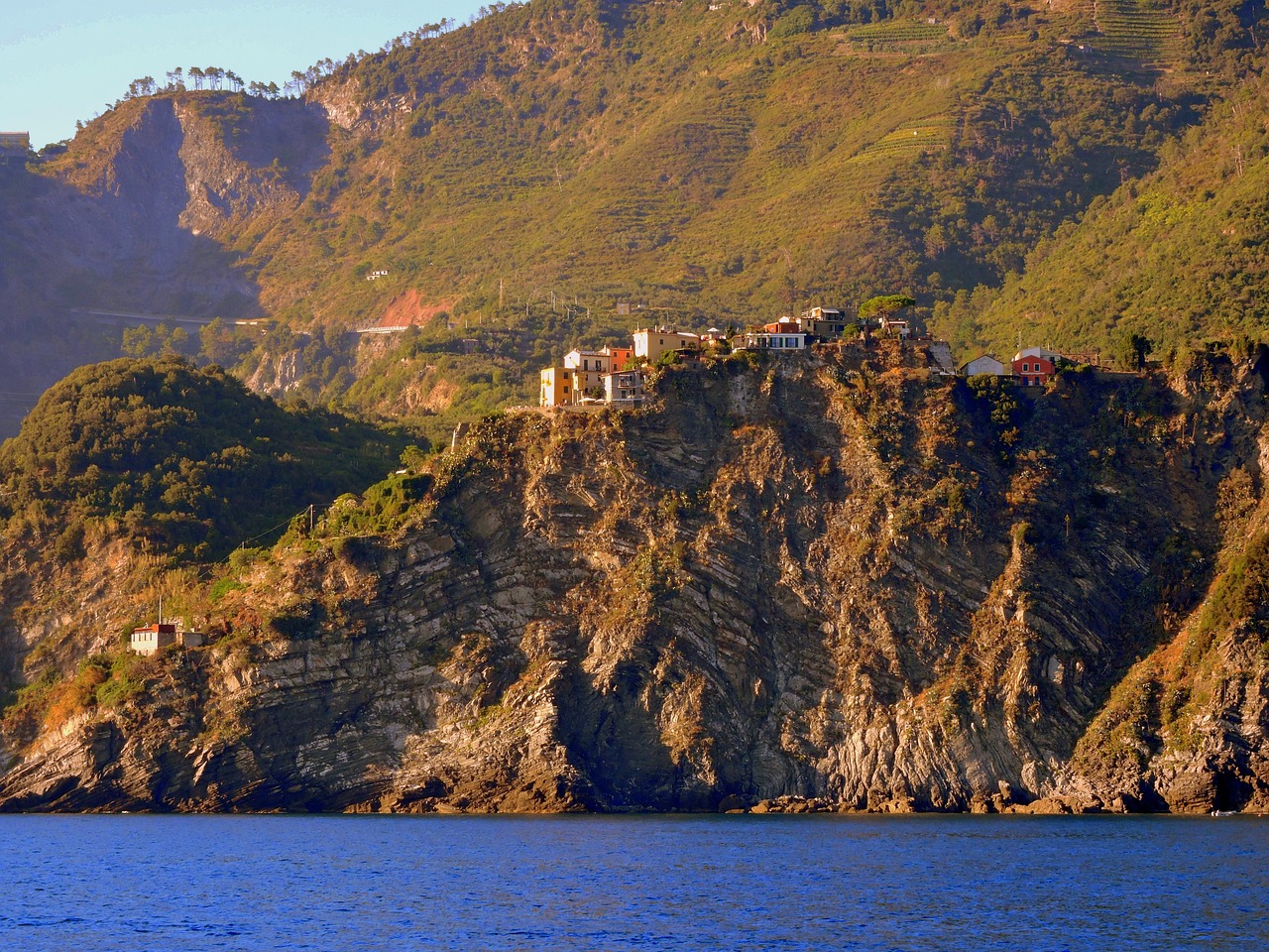 Cinque Terre, Uolos, Namai, Šalis, Jūra, Kalnas, Corniglia, Ligurija, Italy, Uraganas