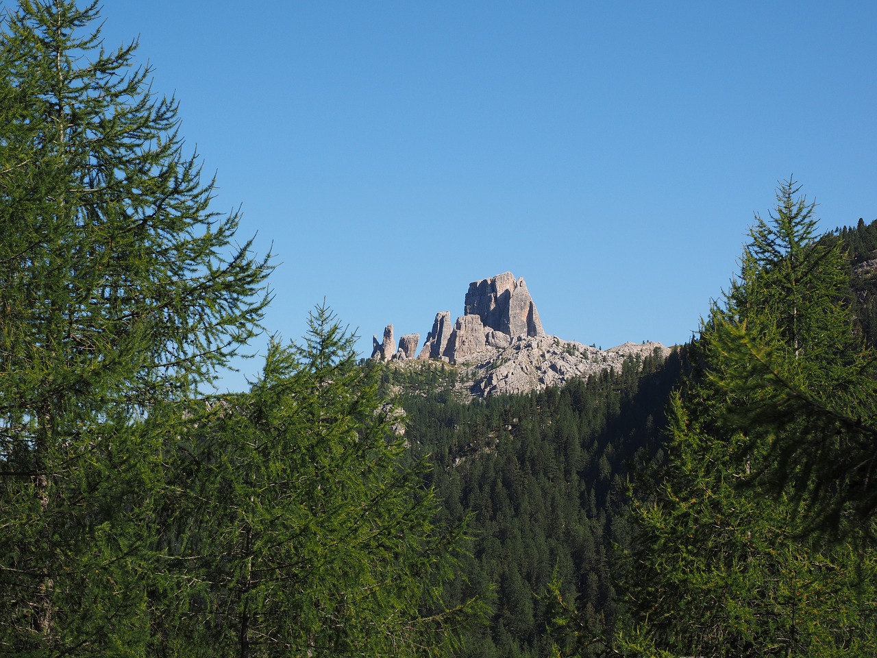 Cinque Torri, Penki Bokštai, Kalnas, Kalnų Grupė, Ampezzo Dolomitai, Dolomitai, Italy, South Tyrol, Falzarego Pass, Torre Grande