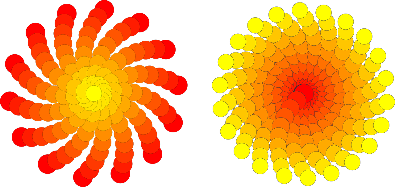 Apskritimai, Sol, Gėlės, Geometrinis, Geometrija, Poveikis, Geometrinės Kietosios Medžiagos, Ratas, Simetrija, Spalvos