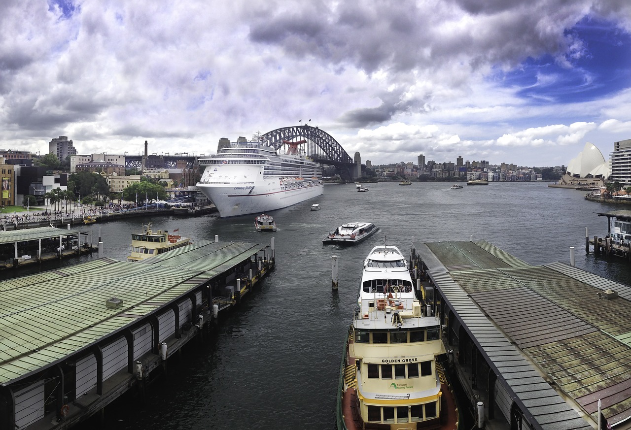 Žiedinė Krantinė, Sidnėjus, Australia, Kelionė, Architektūra, Panorama, Orientyras, Uostas, Uostas, Vanduo