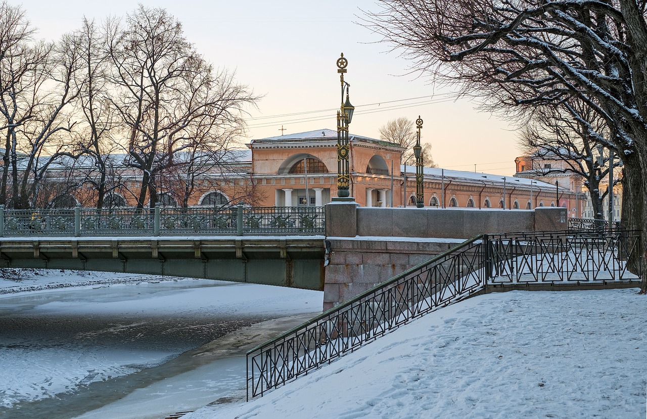 Miestas, Spb, Sankt Peterburgo Rusija, Žiema, Gražus, Šaltas, Gražus Pastatas, Sniegas, Medžiai, Šaltas Miestas