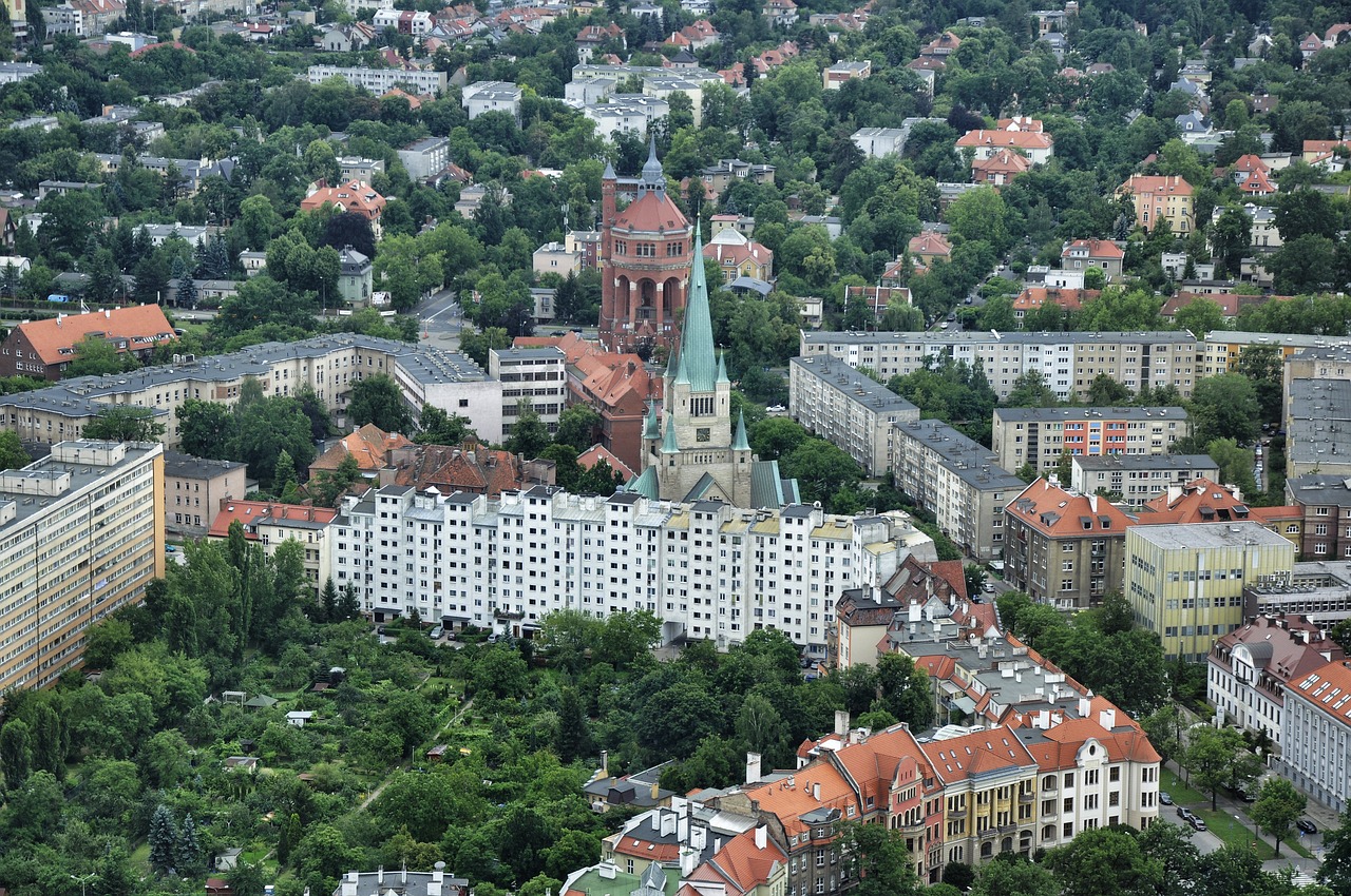 Miestas, Vaizdas, Wrocław, Pastatai, Architektūra, Miesto Panorama, Stogai, Bokštas, Gatvė, Vaizdas Iš Viršaus