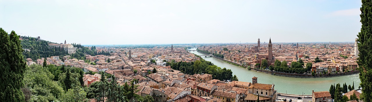 Miestas, Italy, Verona, Viduržemio Jūros, Senamiestis, Panorama, Architektūra, Gatves, Istoriškai, Namai