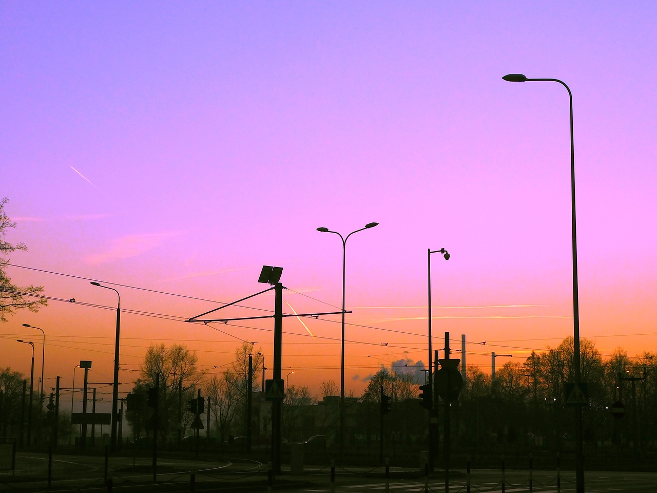 Miestas, Saulėlydis, Apvažiavimas, Abendstimmung, Twilight, Dangus, Dusk, Afterglow, Vakarinis Dangus, Oranžinis Dangus